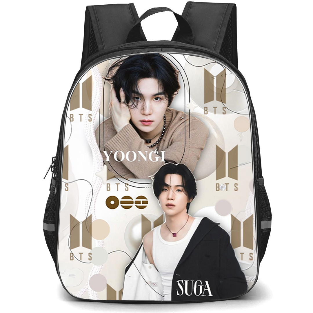 BTS SUGA Backpack School Bag StudentPack - SUGA Monomarks Collage Poster