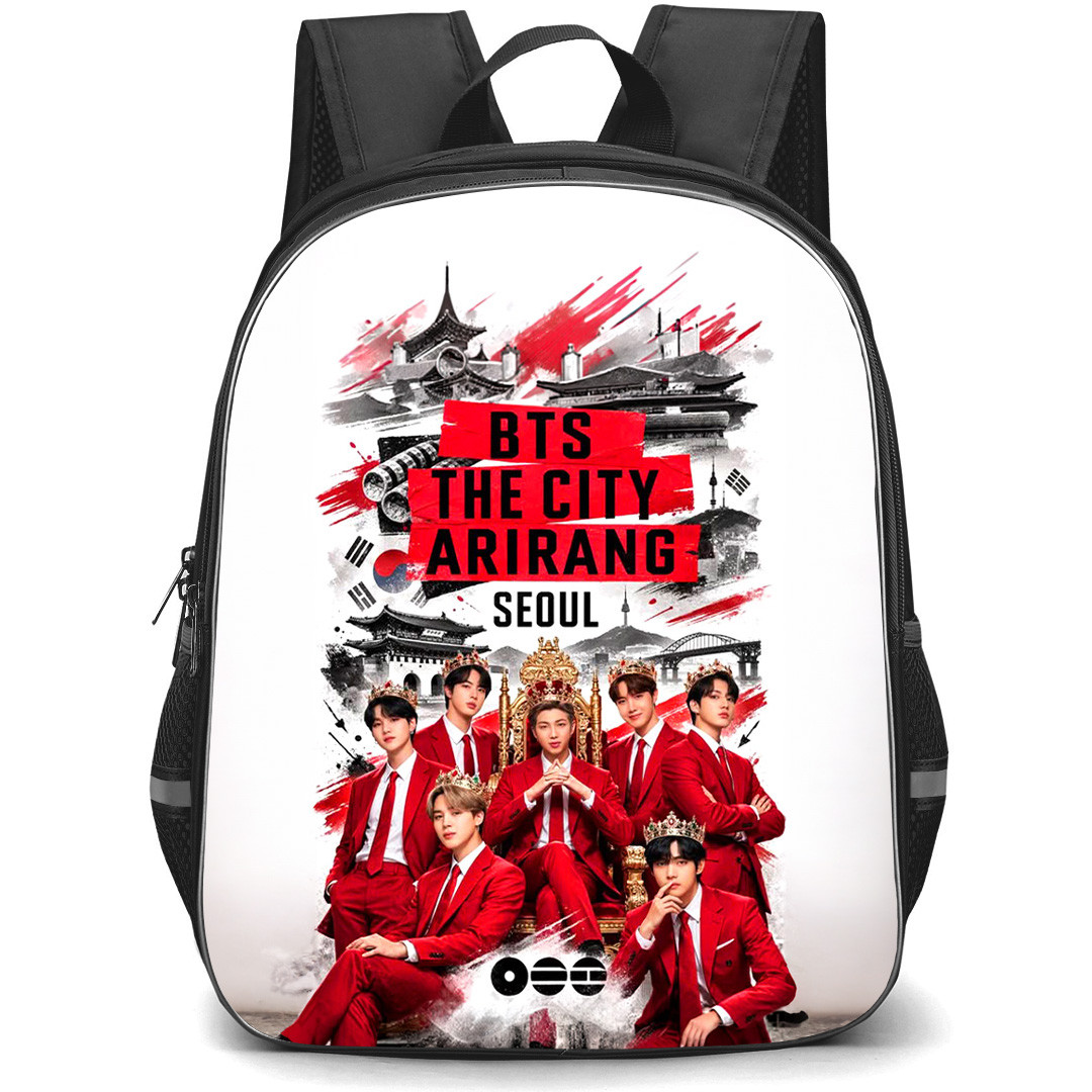 BTS Backpack School Bag StudentPack - BTS The City Arirang Seoul Throne Poster