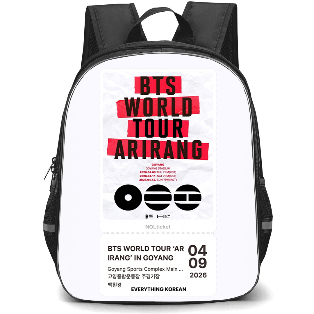 BTS Backpack School Bag StudentPack - BTS World Tour Arirang Ticket Goyang Date 04092026 Poster