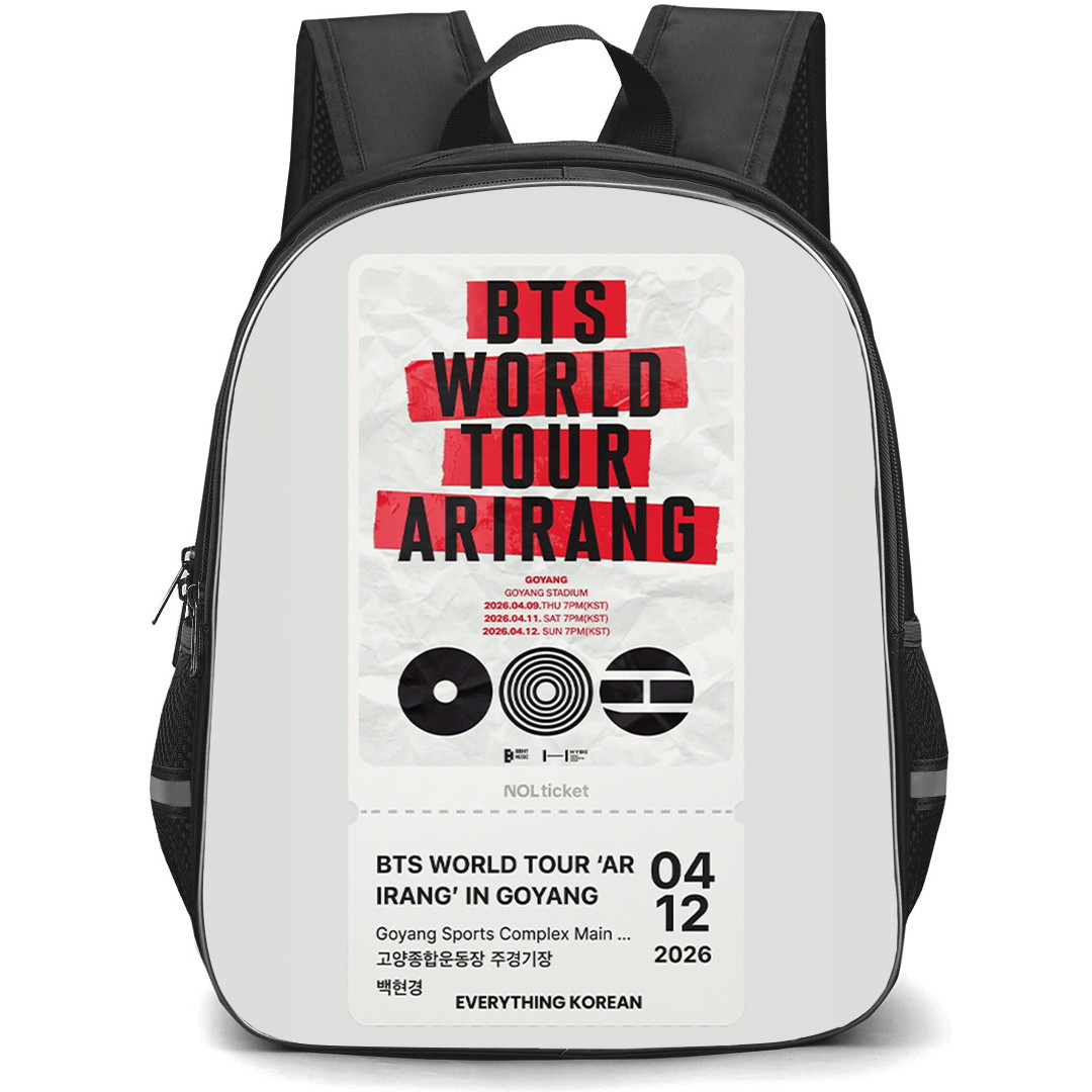 BTS Backpack School Bag StudentPack - BTS World Tour Arirang Ticket Goyang Date 04122026 Poster
