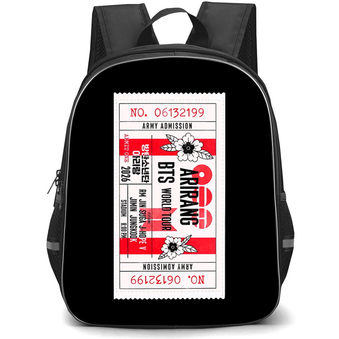 BTS Backpack School Bag StudentPack - BTS Arirang World Tour Army Admission Ticket Sticker