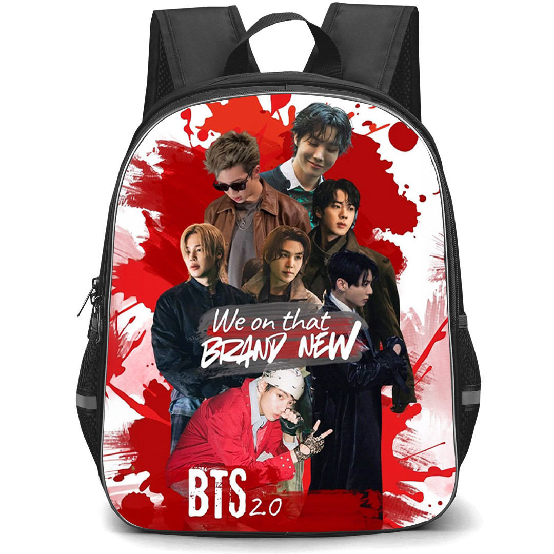 BTS Backpack School Bag StudentPack - BTS We On That Brand New Red Splash Poster
