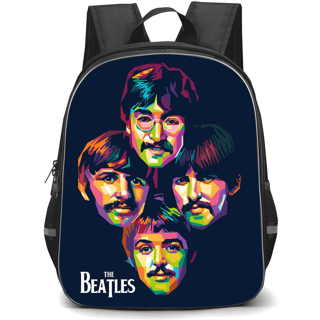 The Beatles Backpack StudentPack - The Beatles Band Member Wpap Art On Dark Background