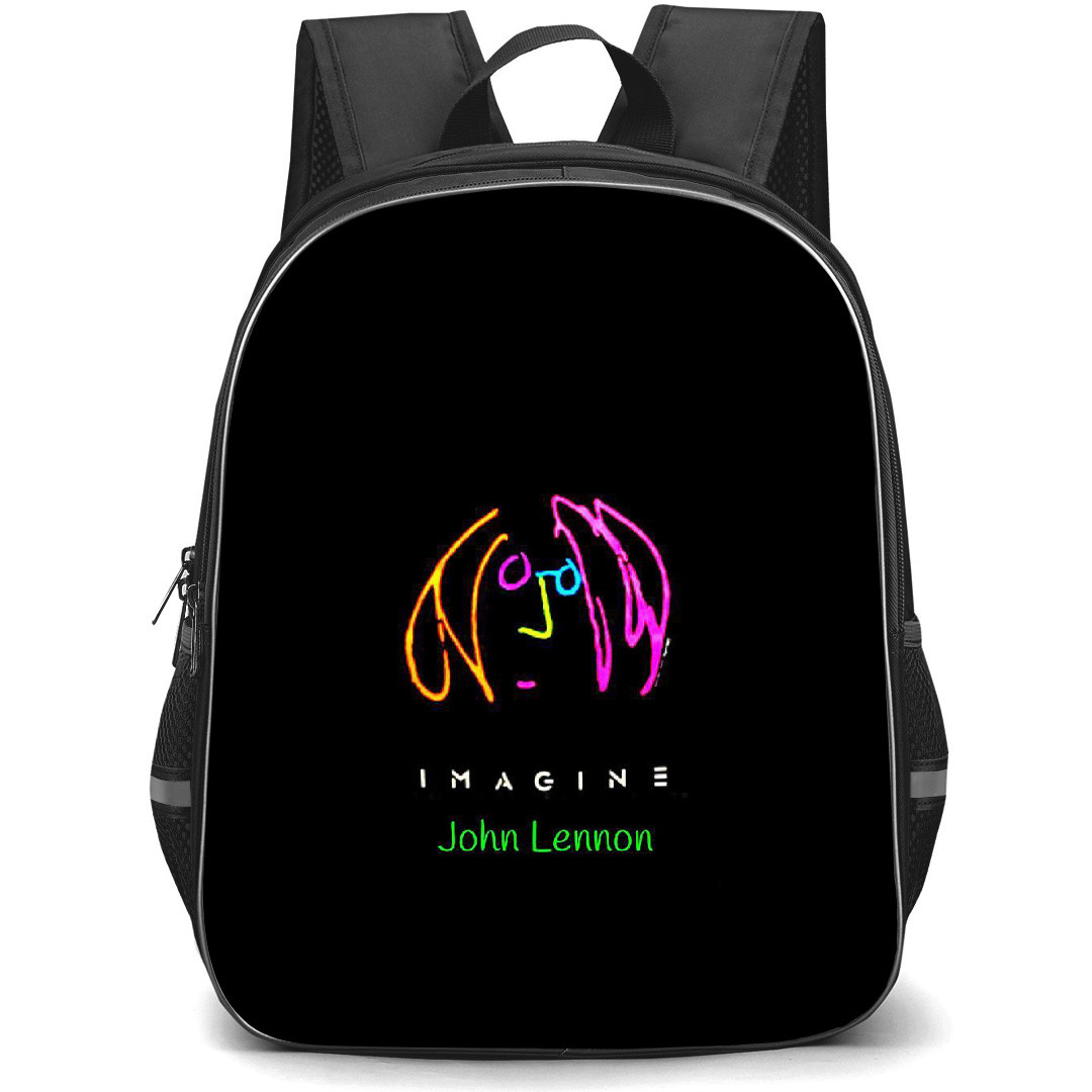 The Beatles John Lennon Backpack StudentPack - The Beatles John Lennon Imagine Neon Effect Poster