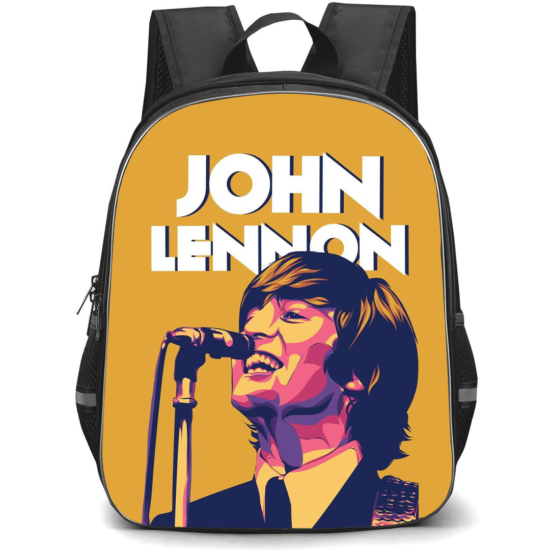 The Beatles John Lennon Backpack StudentPack - The Beatles John Lennon Wpap Retro Style Poster