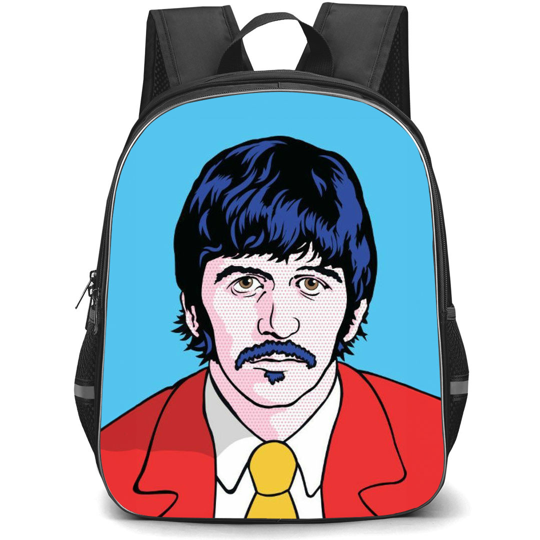The Beatles Ringo Starr Backpack StudentPack - The Beatles Ringo Starr Pop Art Portrait On Blue Background