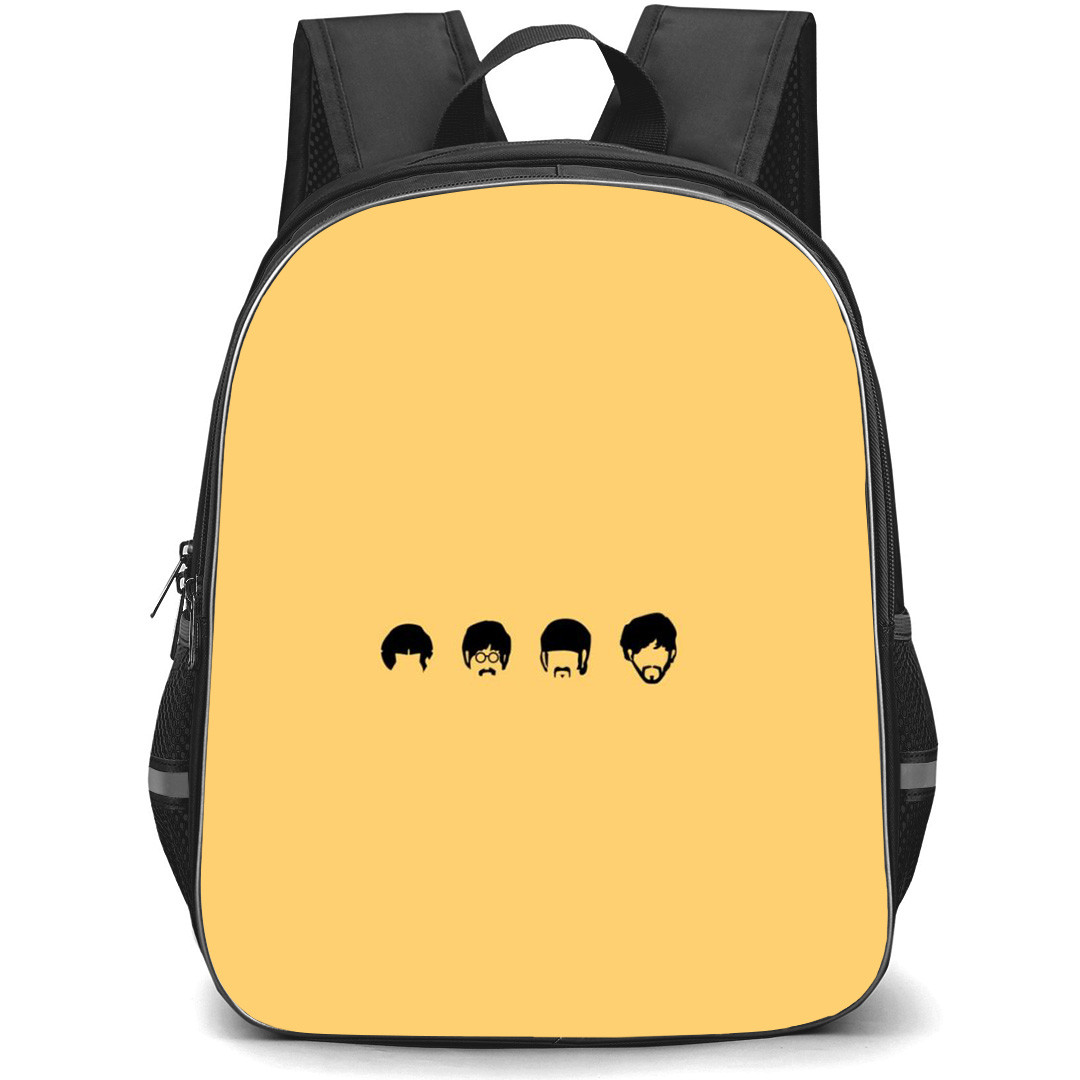 The Beatles Backpack StudentPack - The Beatles Silhouette Avatar On Yellow Background