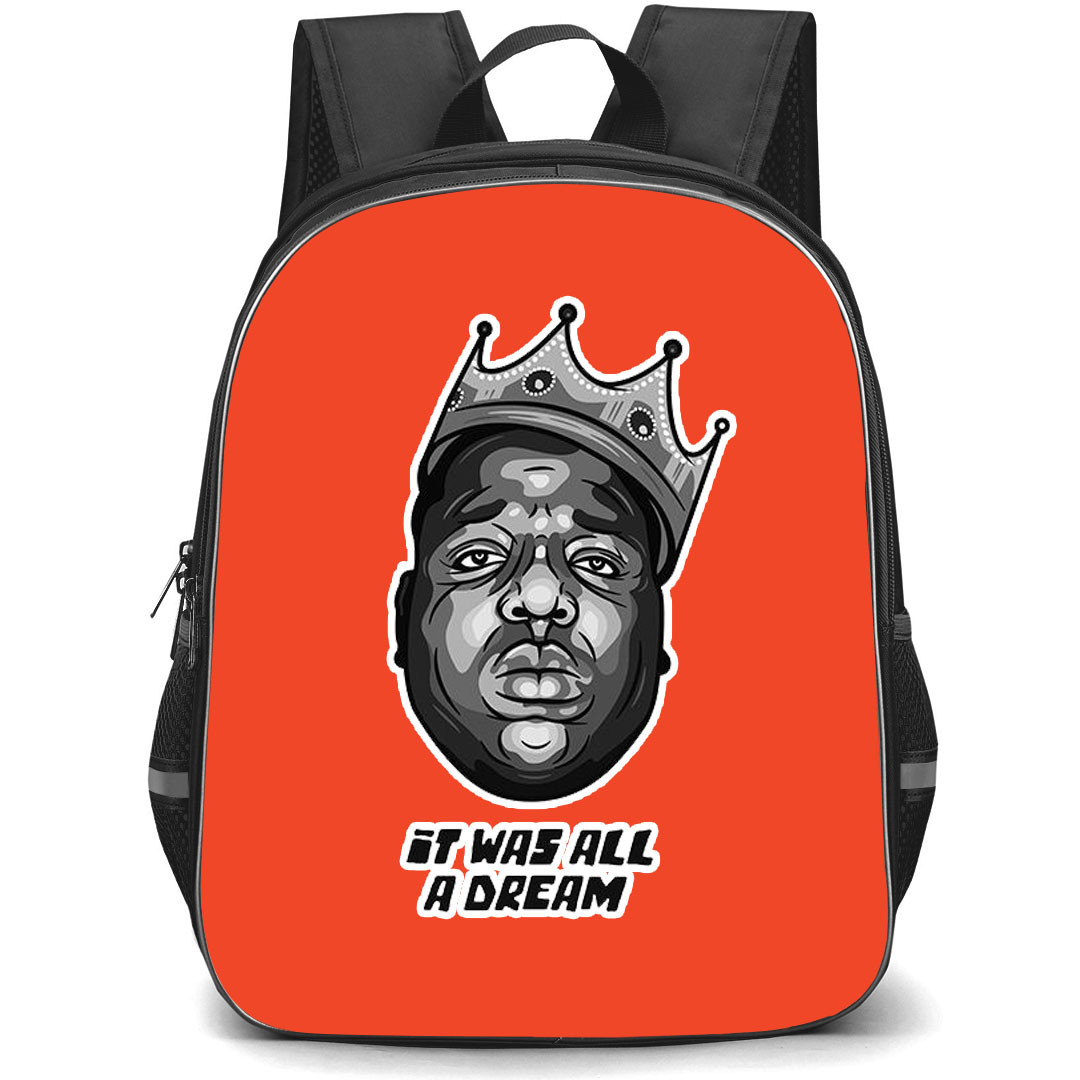 Biggie Smalls Backpack StudentPack - Biggie Smalls King Avatar It ws All A dream Sticker