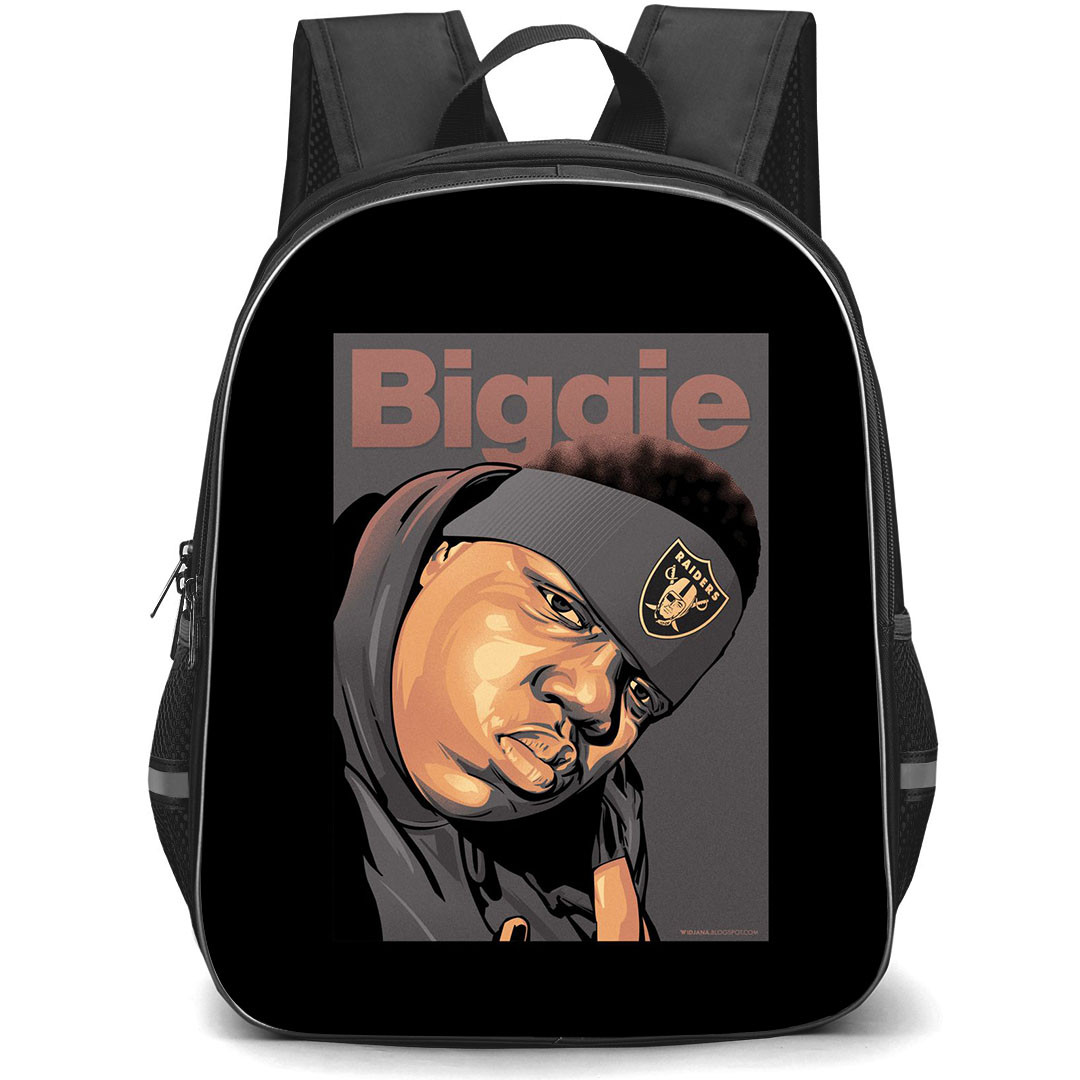 Biggie Smalls Backpack StudentPack - Biggie Smalls Vector Art On Black Background