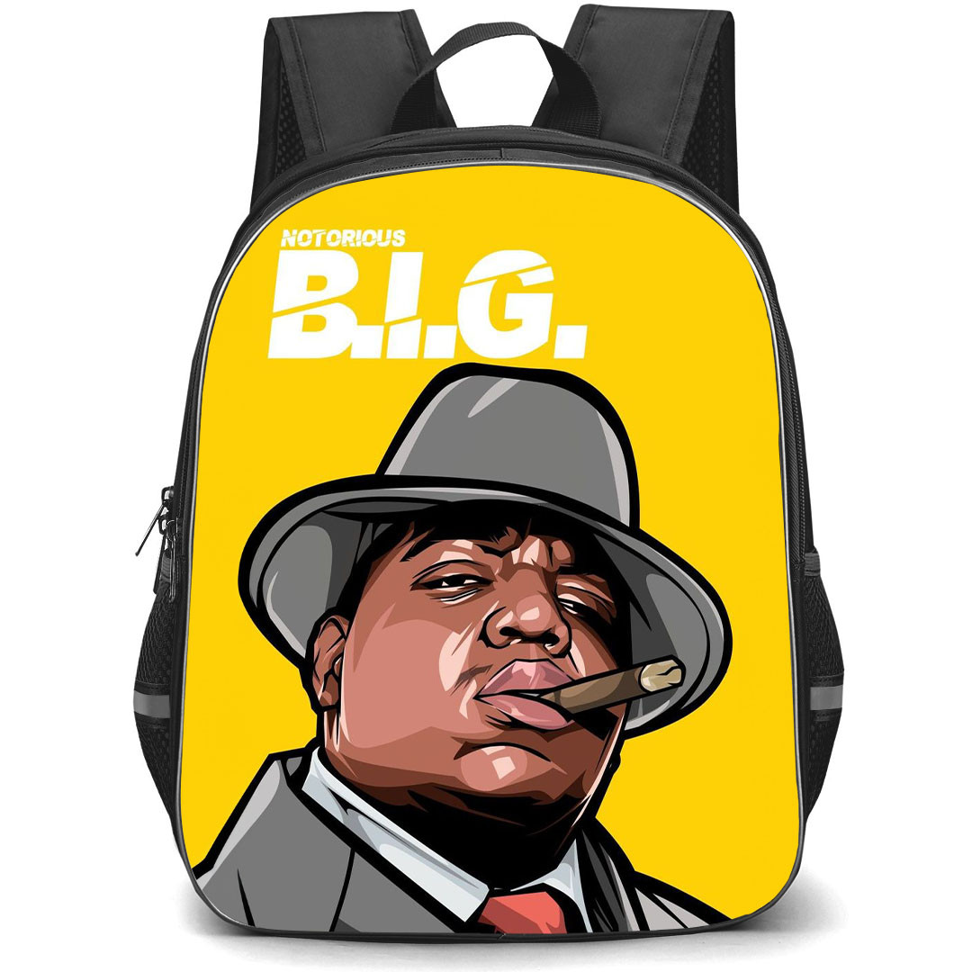 Biggie Smalls Backpack StudentPack - Biggie Smalls Yellow Cartoon Art Poster