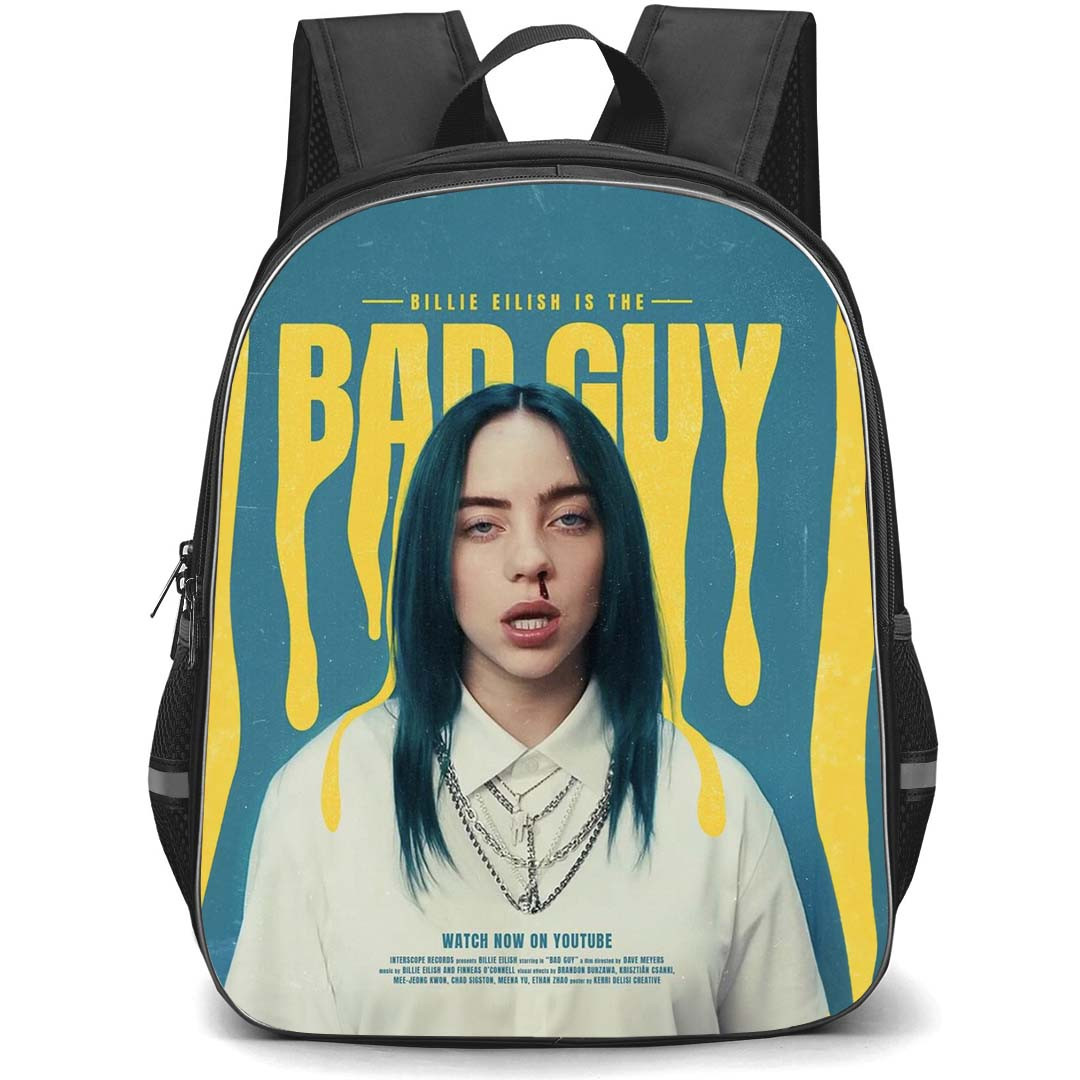 Billie Eilish Backpack StudentPack - Billie Eilish Bad Guy Poster