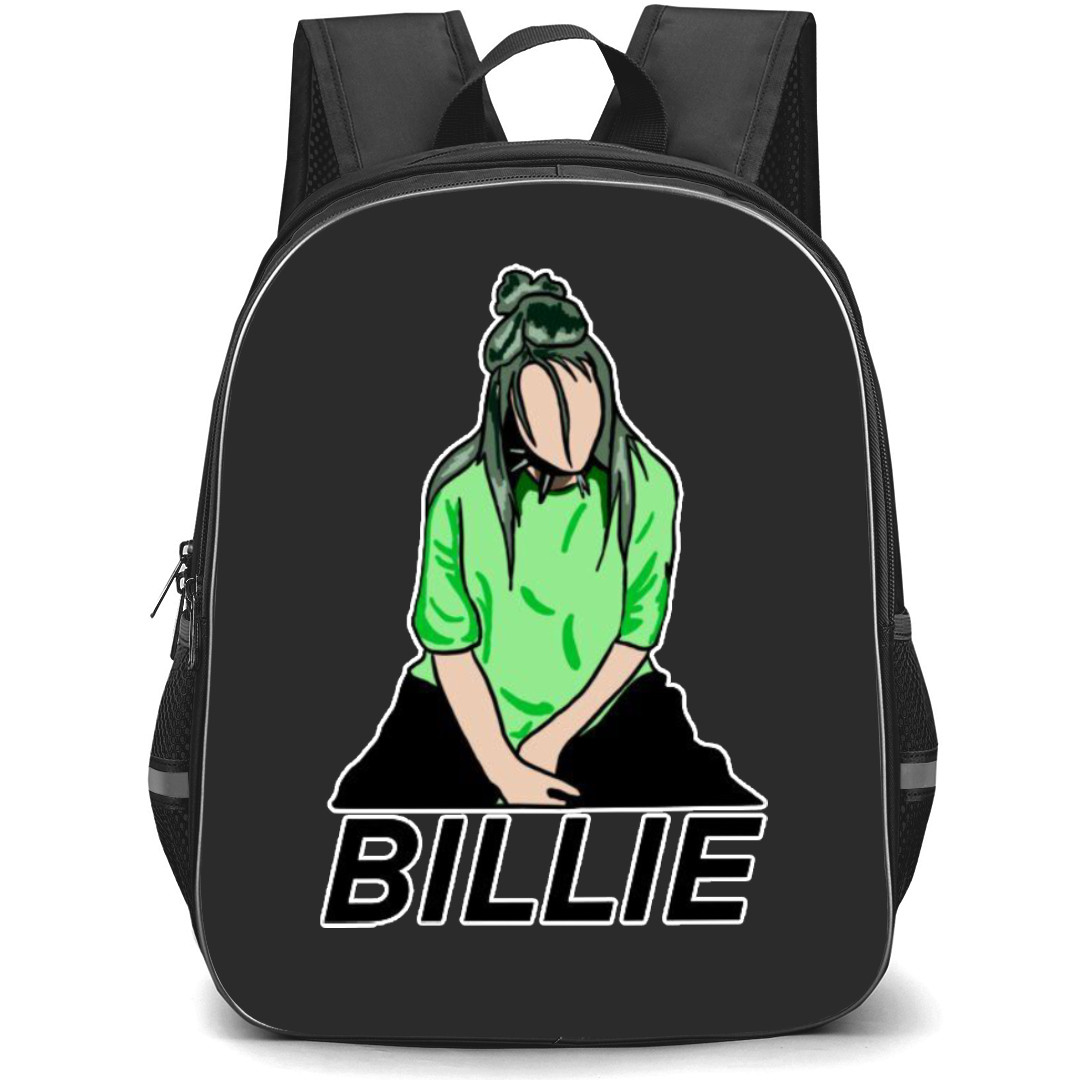 Billie Eilish Backpack Student Pack - Green Shirt Portrait Vector Art Sticker