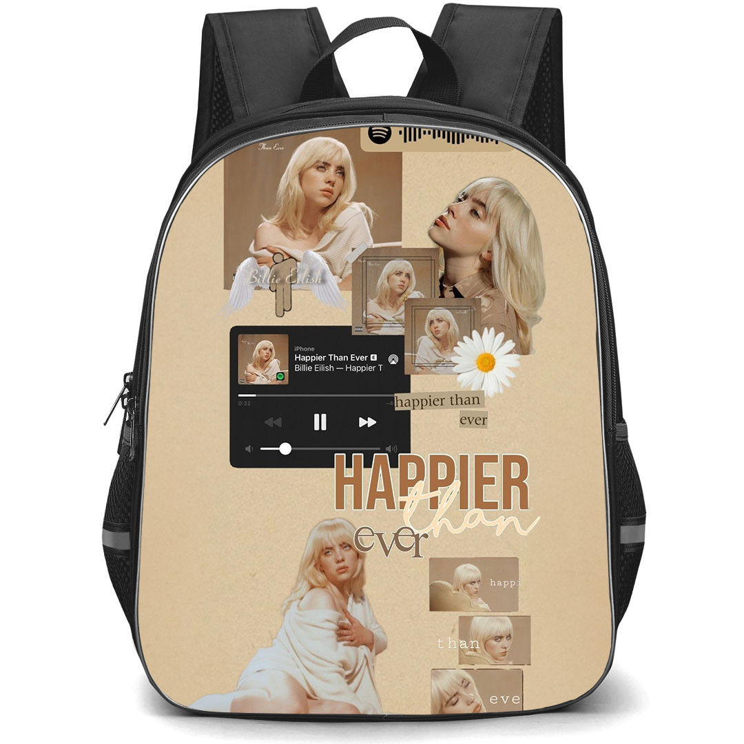 Billie Eilish Beyonce Backpack StudentPack - Billie Eilish Happier Than Ever Collage Poster