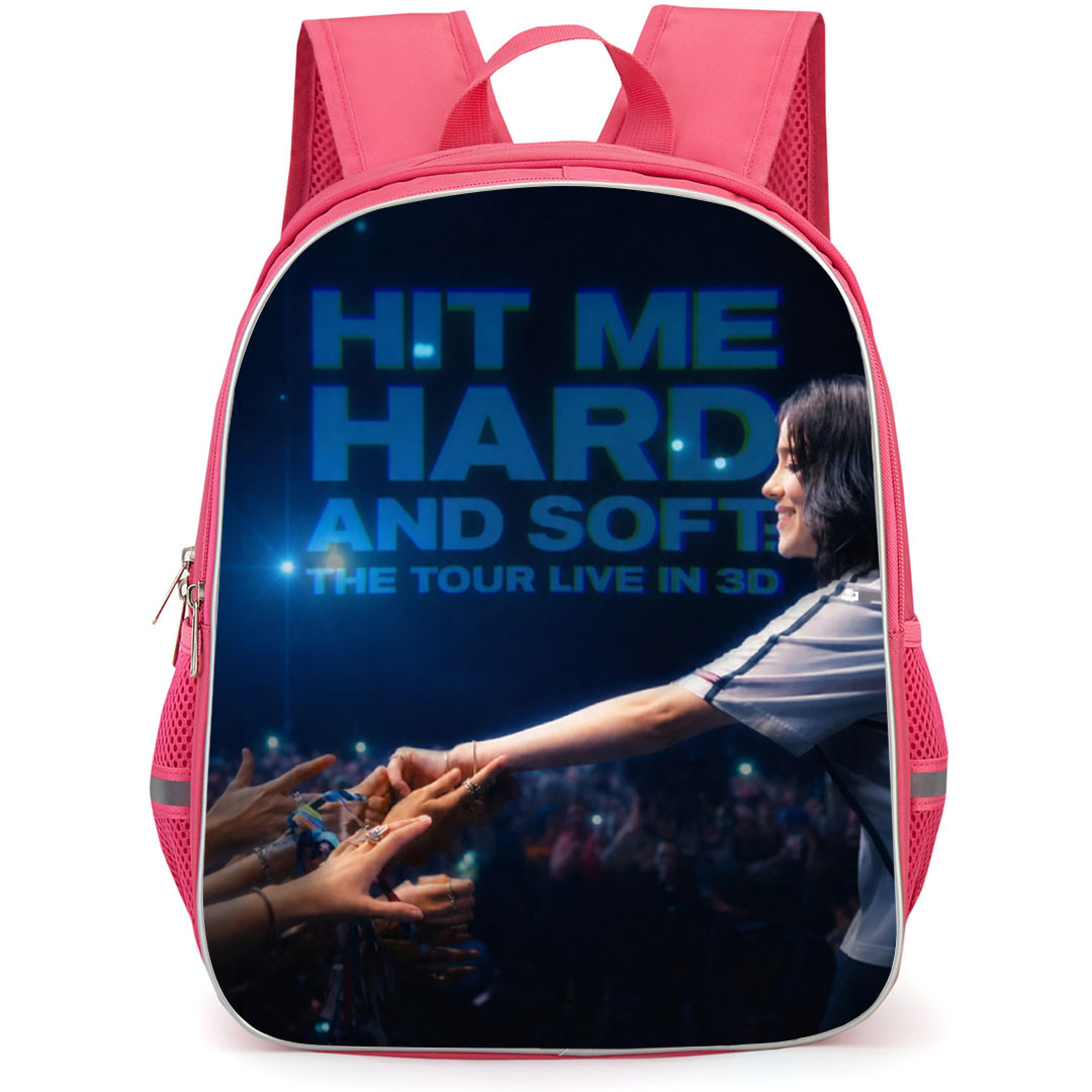 Billie Eilish Hit Me Hard and Soft The Tour Backpack School Bag StudentPack - Billie Eilish Hit Me Hard and Soft The Tour Holding Fan Hands Tour Poster