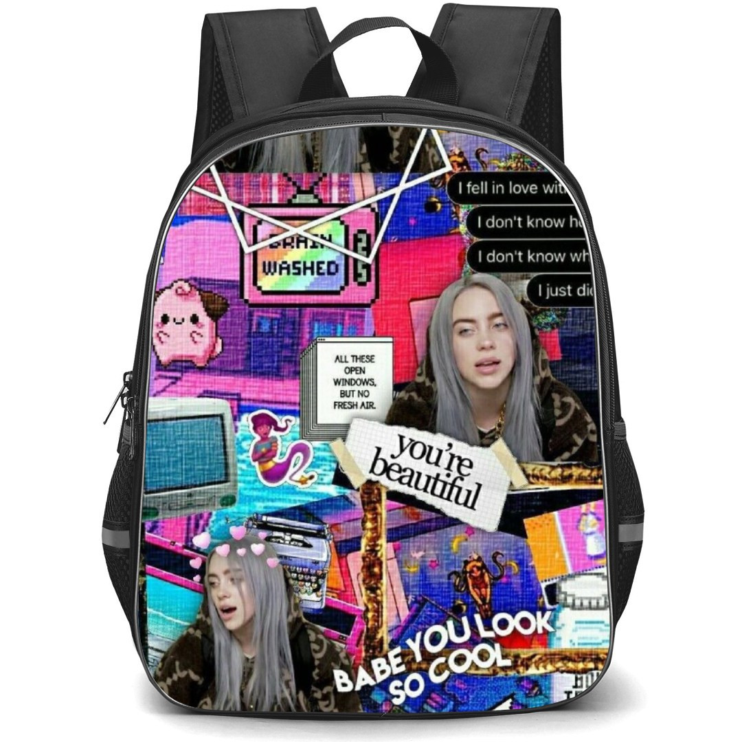 Billie Eilish Backpack Student Pack - Pixel Collage