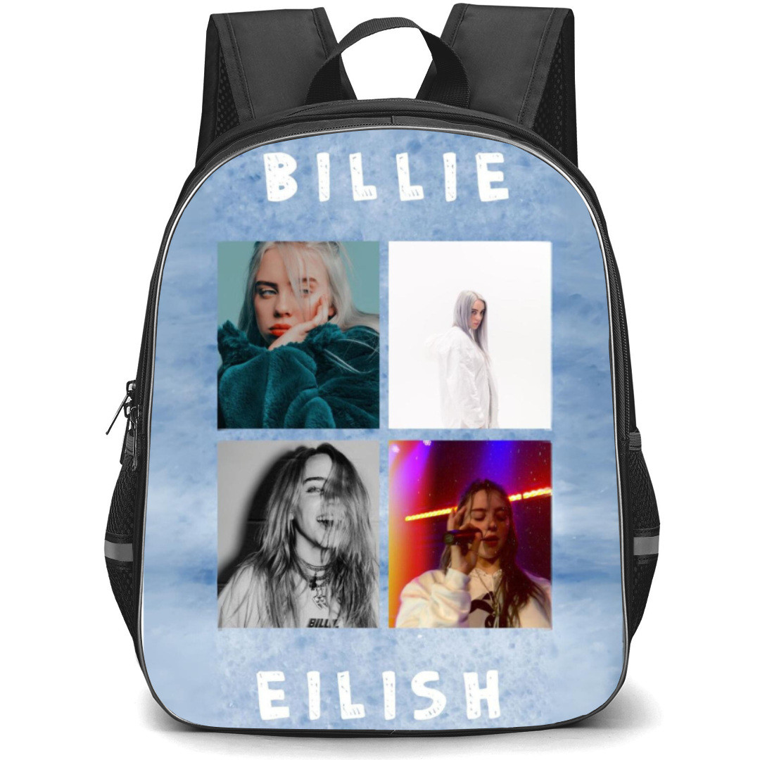 Billie Eilish Backpack Student Pack - Portrait Collage On Blue Background
