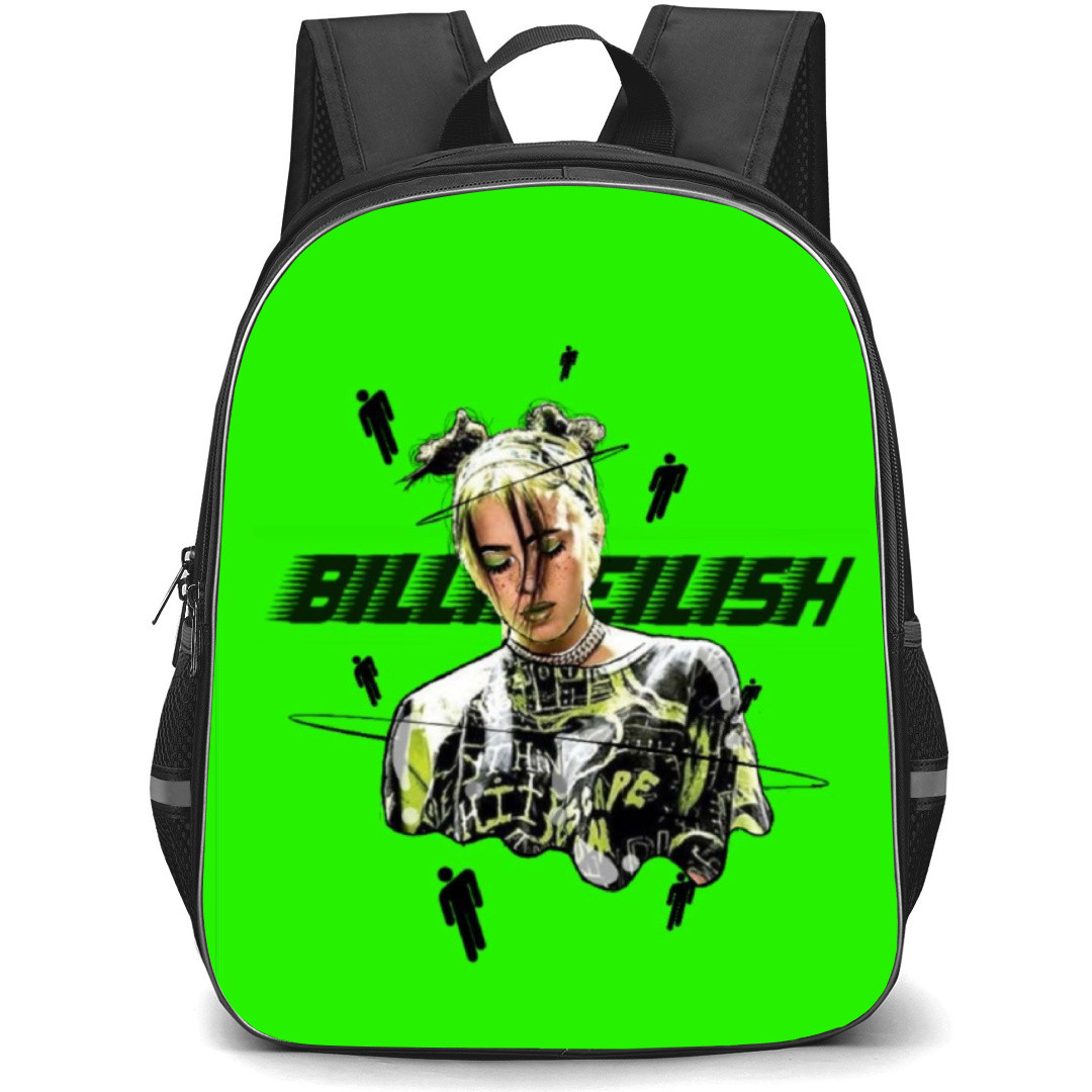 Billie Eilish Backpack Student Pack - Portrait Sticker On Green Background