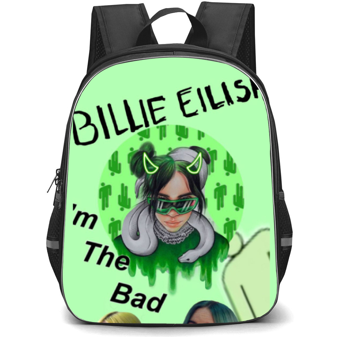 Billie Eilish Backpack Student Pack - Snake Portrait Illustration Collage