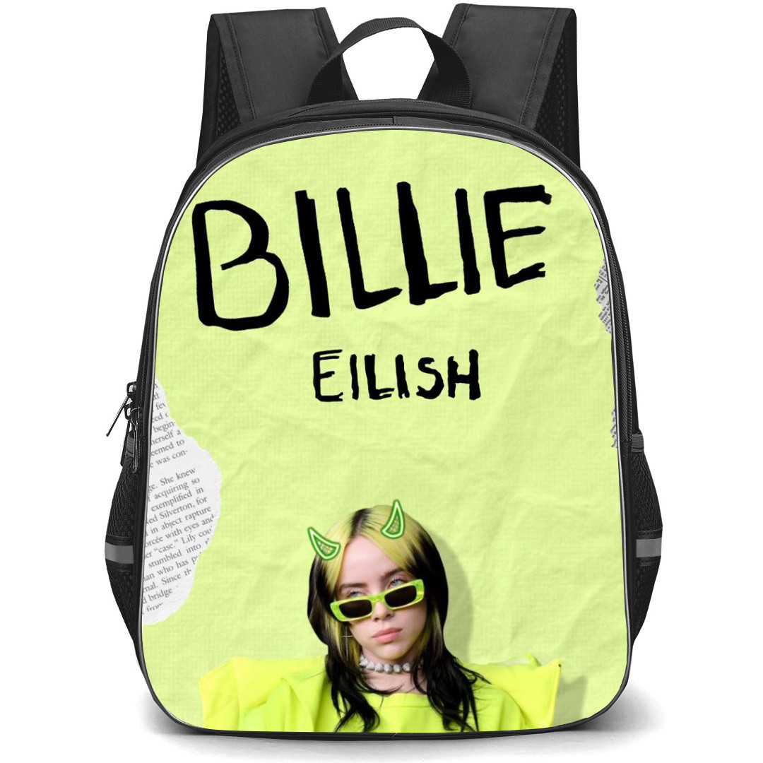Billie Eilish Backpack StudentPack - Billie Eilish Wear Green Outfit On Green Background