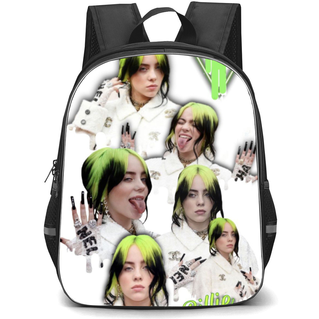 Billie Eilish Backpack Student Pack - White Theme Portrait Collage