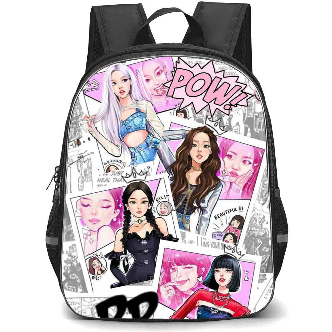 Blackpink Backpack StudentPack - Blackpink Cartoon Polaroid