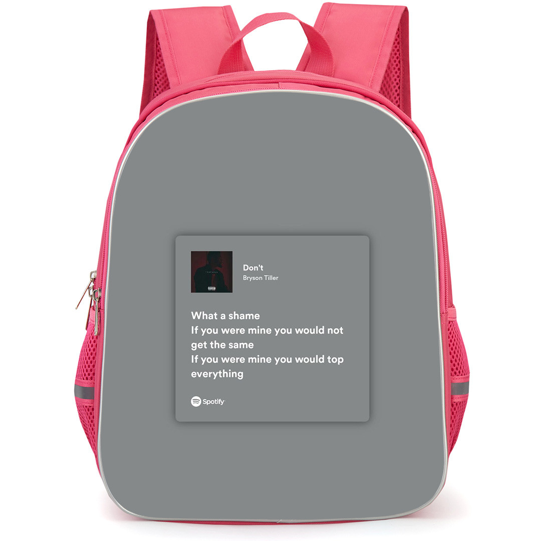 Bryson Tiller Backpack StudentPack - Bryson Tiller Dont Song Lyrics On Gray Background