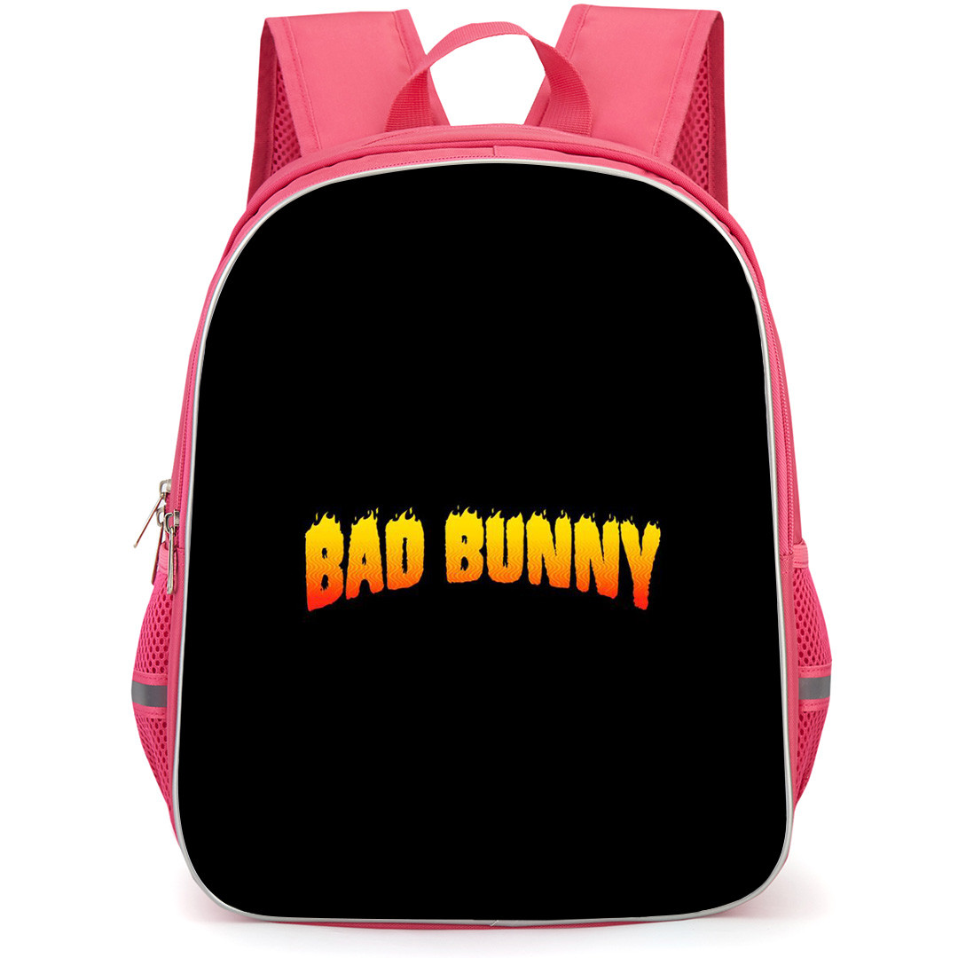 Bad Bunny Backpack StudentPack - Bad Bunny Fan Art Logo On Black Background