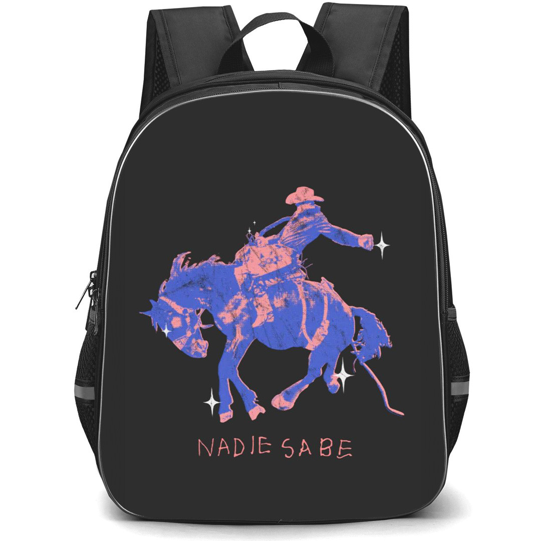 Bad Bunny Backpack StudentPack - Bad Bunny Nadie Sabe Illustration Art On Black Background