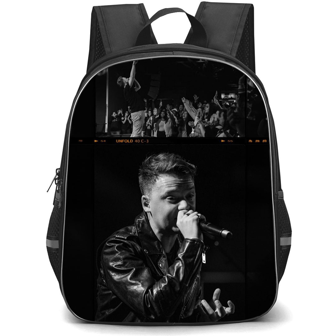 Conor Maynard Backpack StudentPack - Conor Maynard Singing Grayscale Poster