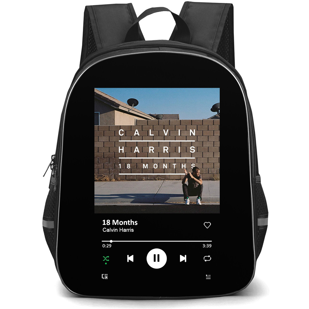 Calvin Harris Backpack School Bag StudentPack - Calvin Harris 18 Months Album Cover Spotify Library Poster