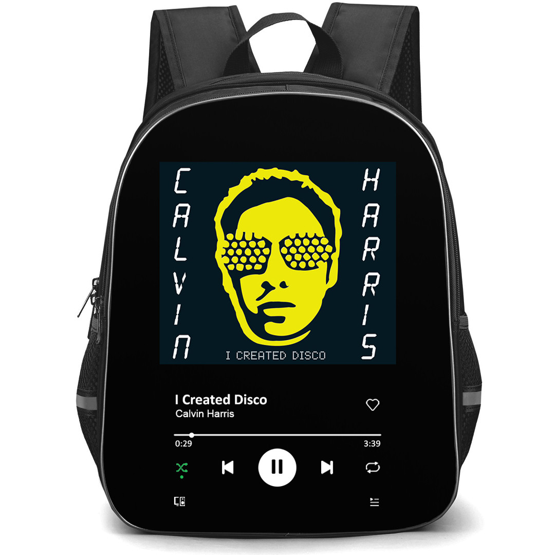 Calvin Harris Backpack School Bag StudentPack - Calvin Harris I Created Disco Album Cover Spotify Library Poster