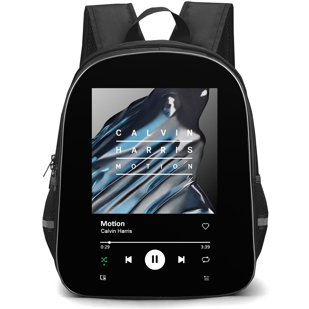 Calvin Harris Backpack School Bag StudentPack - Calvin Harris Motion Album Cover Spotify Library Poster