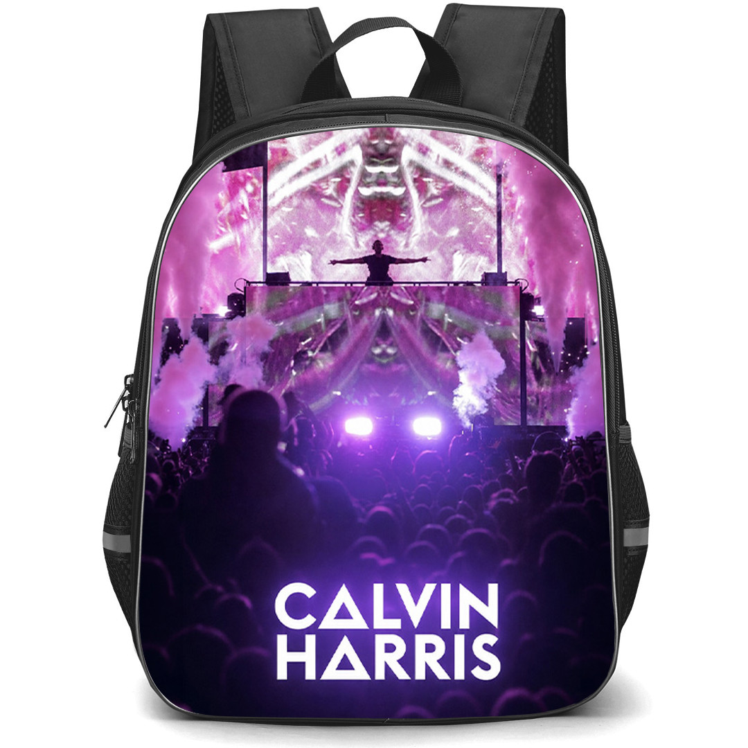Calvin Harris Backpack School Bag StudentPack - Calvin Harris Performs On Stage Purple Lighting Poster
