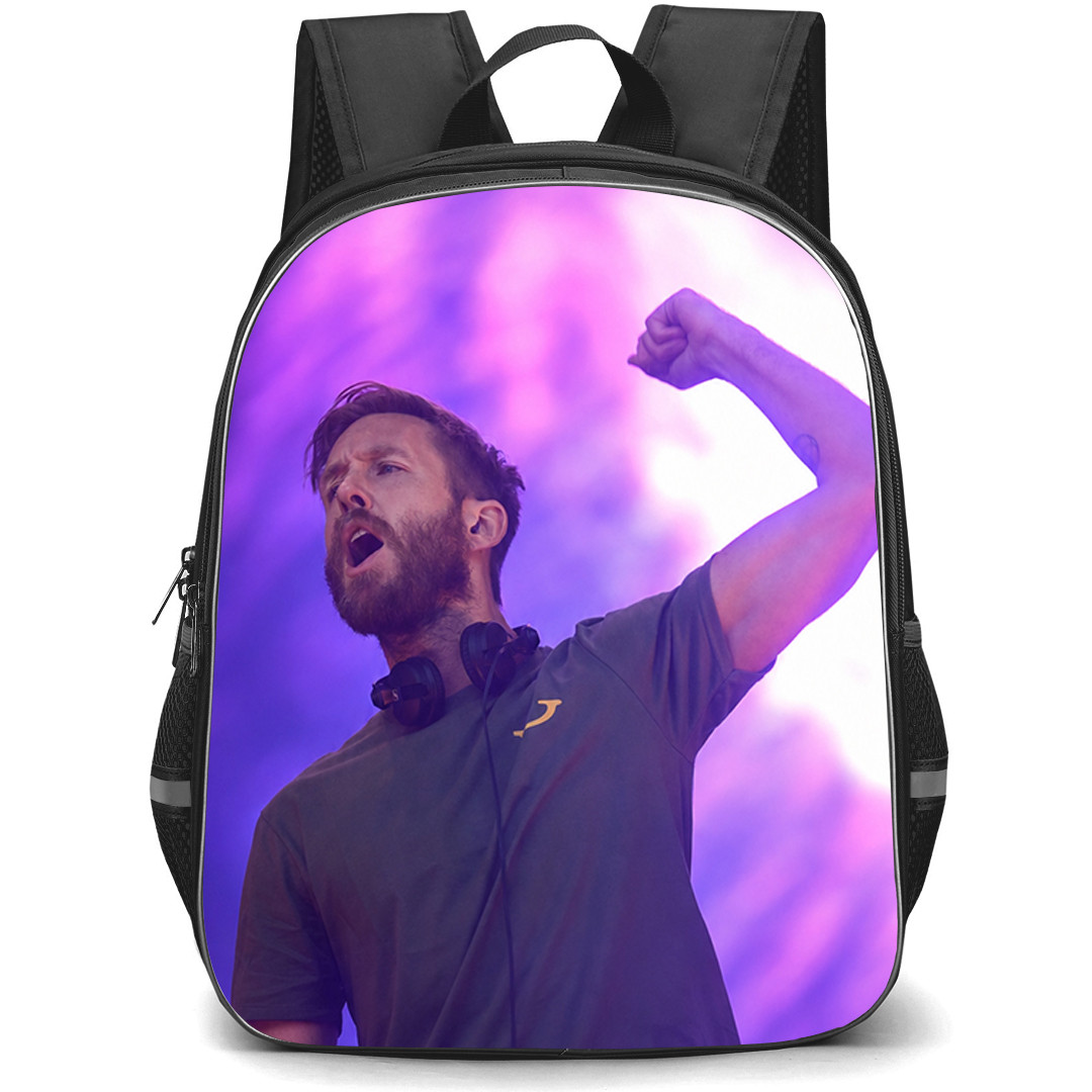 Calvin Harris Backpack School Bag StudentPack - Calvin Harris Purple Neon Stage Performance Poster