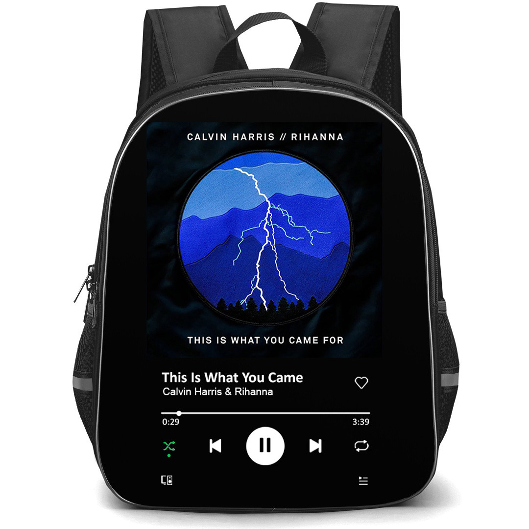Calvin Harris Backpack School Bag StudentPack - Calvin Harris And Rihanna This Is What You Came For Cover Spotify Library Poster
