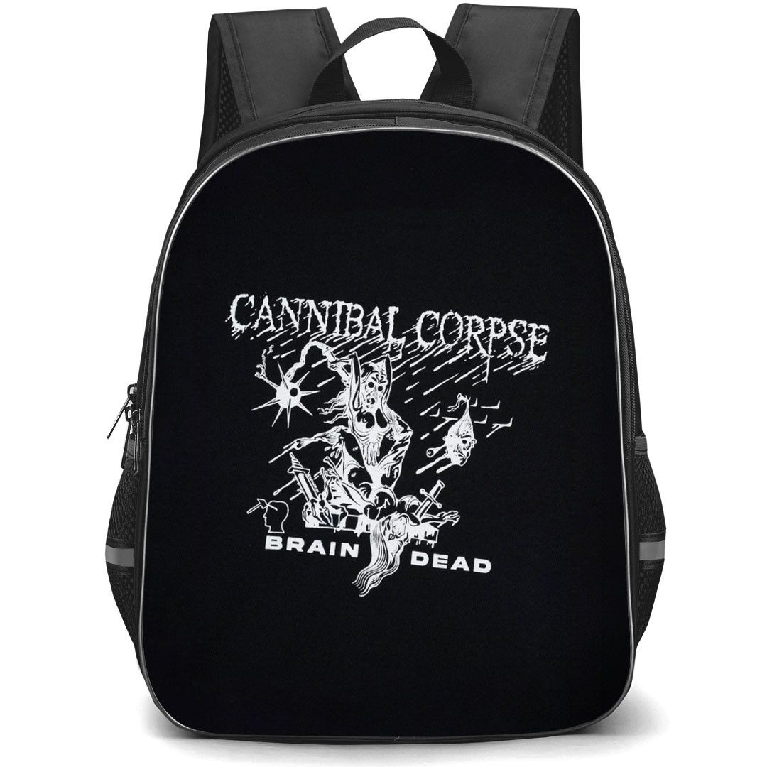 Cannibal Corpse Backpack School Bag StudentPack - Cannibal Corpse Brain Dead Black And White