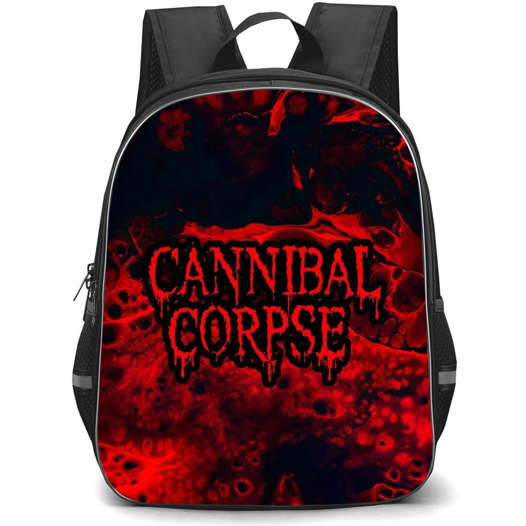 Cannibal Corpse Backpack School Bag StudentPack - Cannibal Corpse Logo Blood Background