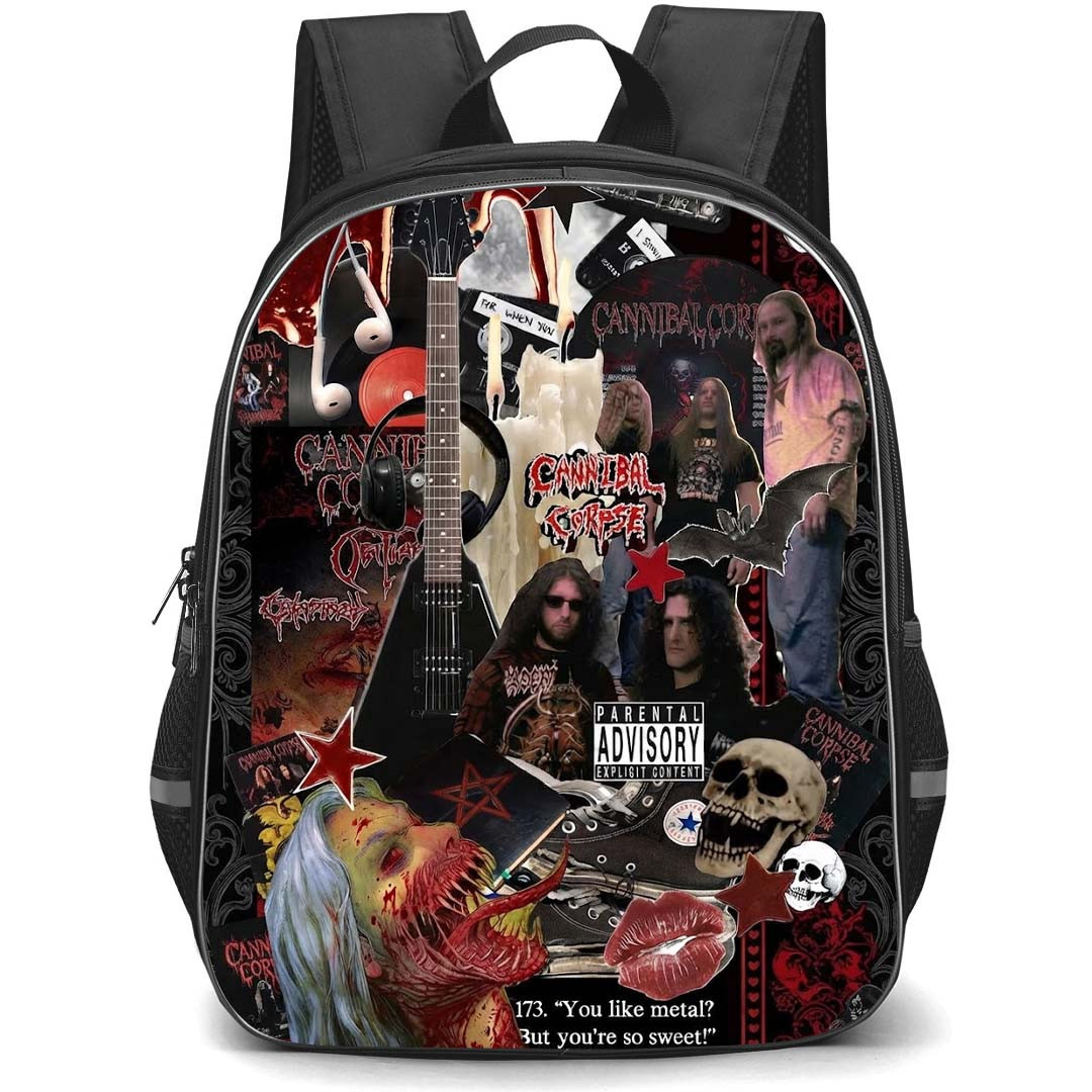 Cannibal Corpse Backpack School Bag StudentPack - Cannibal Corpse Logo Collage