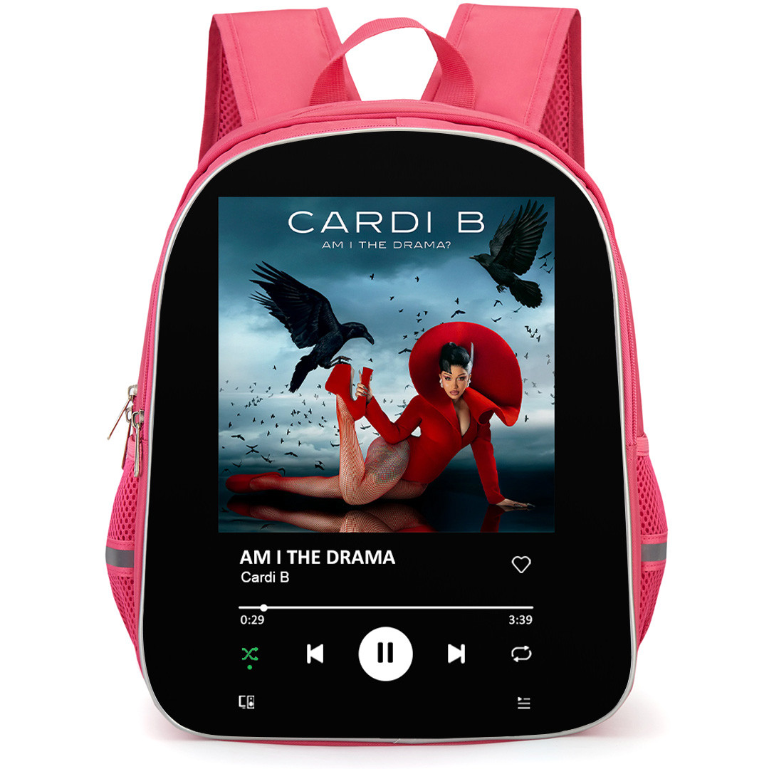 Cardi B Backpack School Bag StudentPack - Cardi B Am I The Drama Album Cover Spotify Library Poster