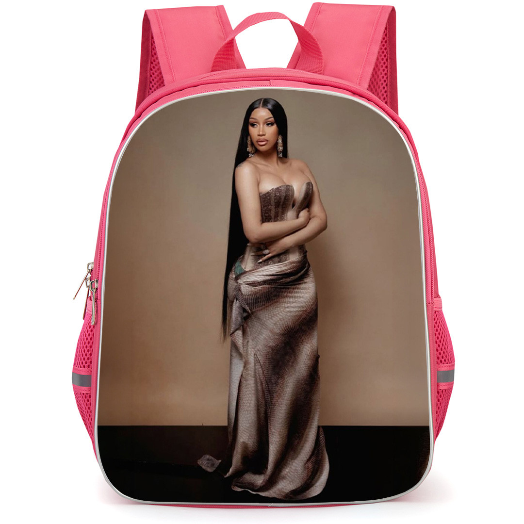 Cardi B Backpack School Bag StudentPack - Cardi B Brown Dress Side Profile Poster