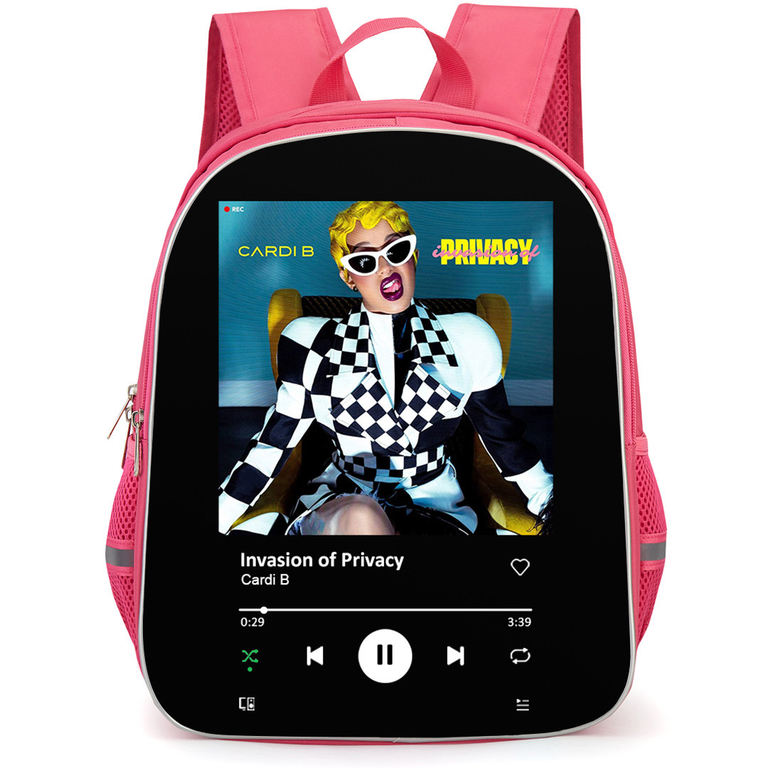Cardi B Backpack School Bag StudentPack - Cardi B Invasion Of Privacy Album Cover Spotify Library Poster