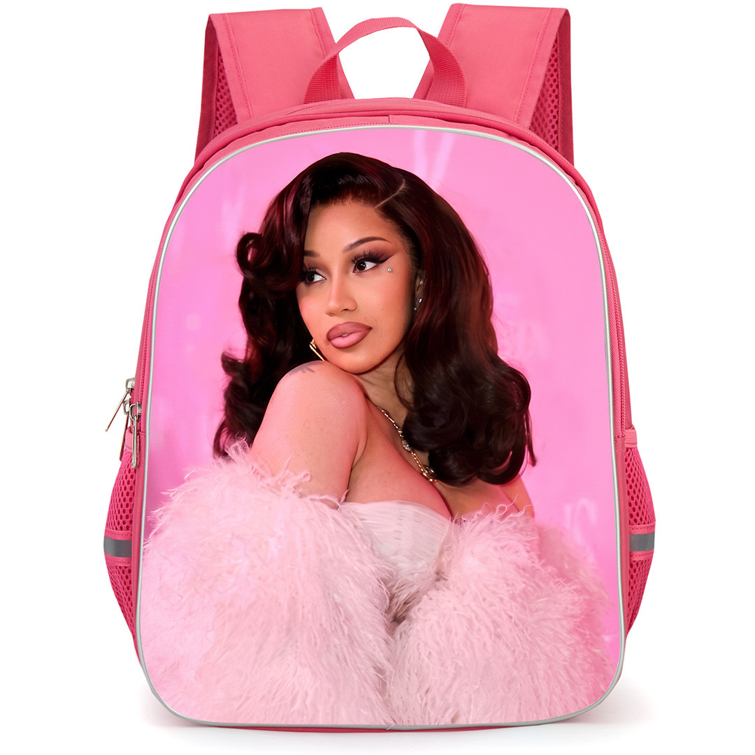 Cardi B Backpack School Bag StudentPack - Cardi B Pink Fur Poster