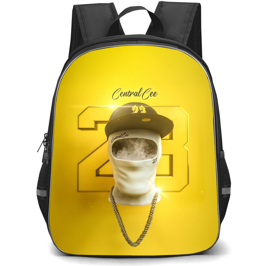 Central Cee Backpack StudentPack - Central Cee Mask On Yellow Background