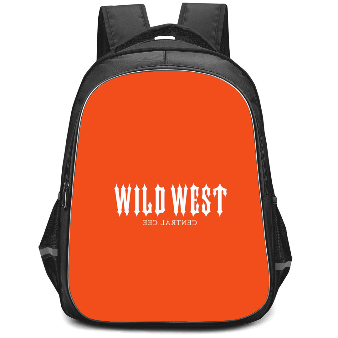 Central Cee Backpack StudentPack - Central Cee Wild West Logo On Orange Background