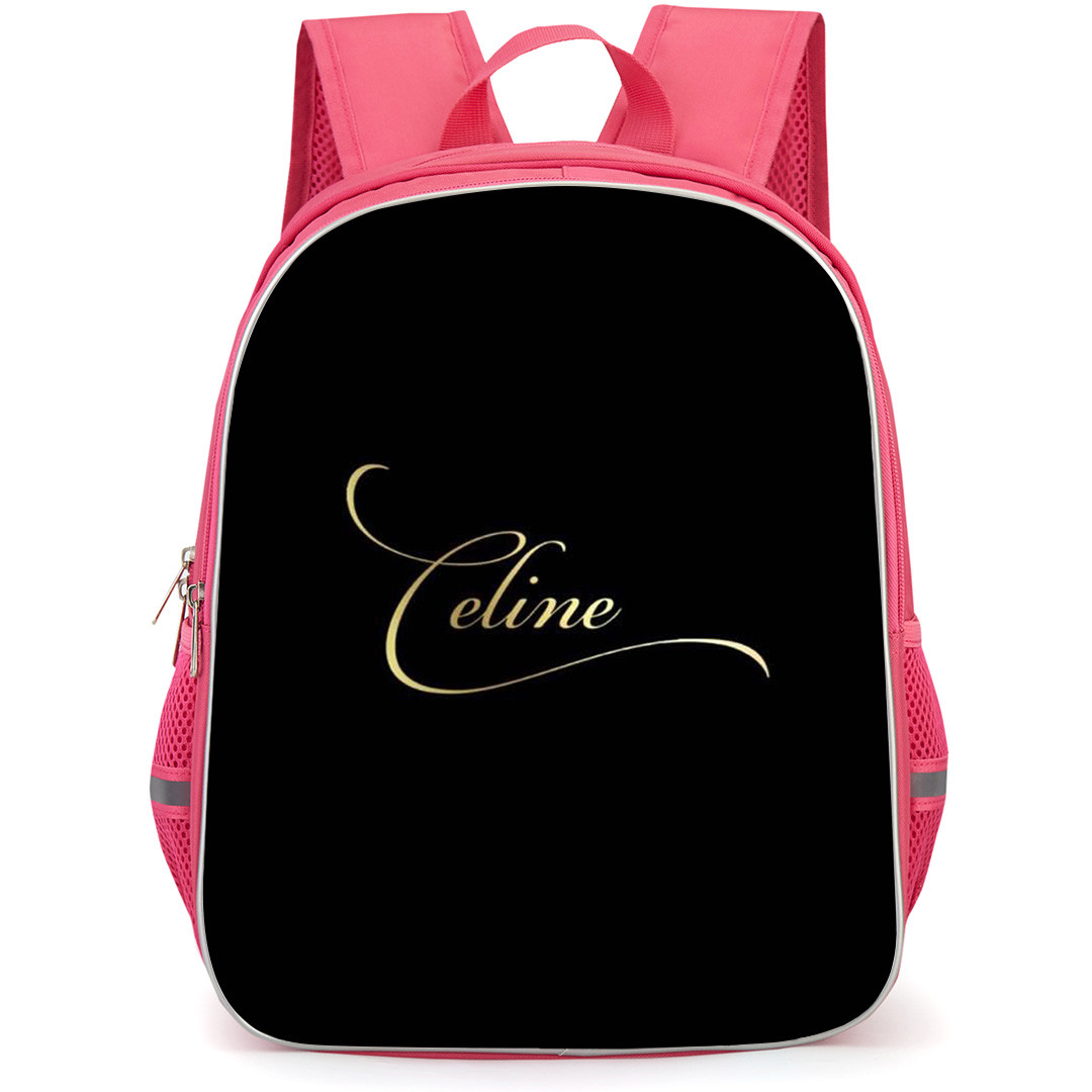 Celine Dion Backpack StudentPack - Celine Dion Golden Logo On Black Background
