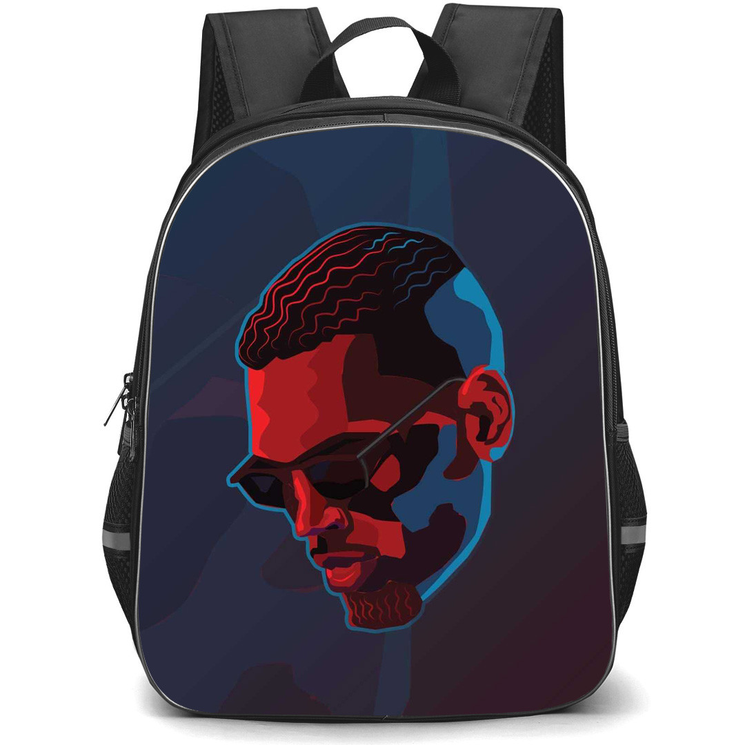 Chris Brown Backpack StudentPack - Chris Brown Wpap Art Avatar On Blue Background