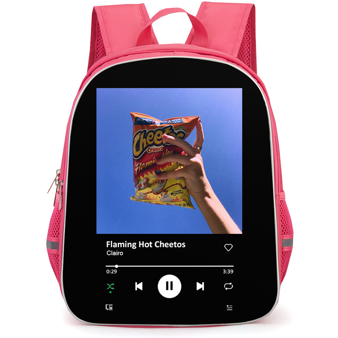 Clairo Backpack School Bag StudentPack - Clairo Flaming Hot Cheetos Album Cover Spotify Library Poster