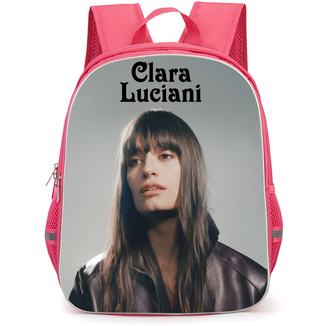 Clara Luciani Backpack School Bag StudentPack - Clara Luciani Wearing Leather Jacket Grey Background