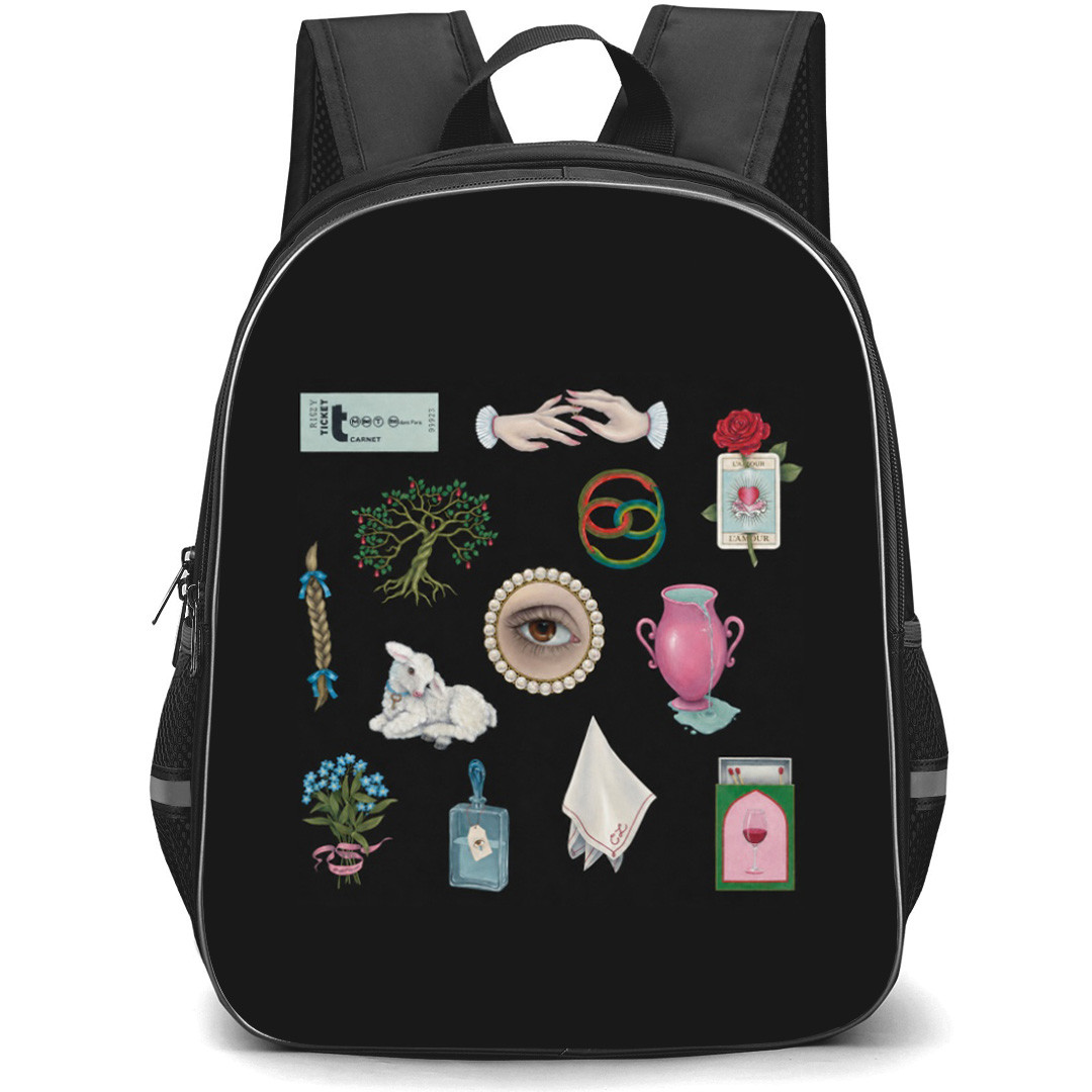 Clara Luciani Backpack School Bag StudentPack - Clara Luciani Mon Sang Logo Collage
