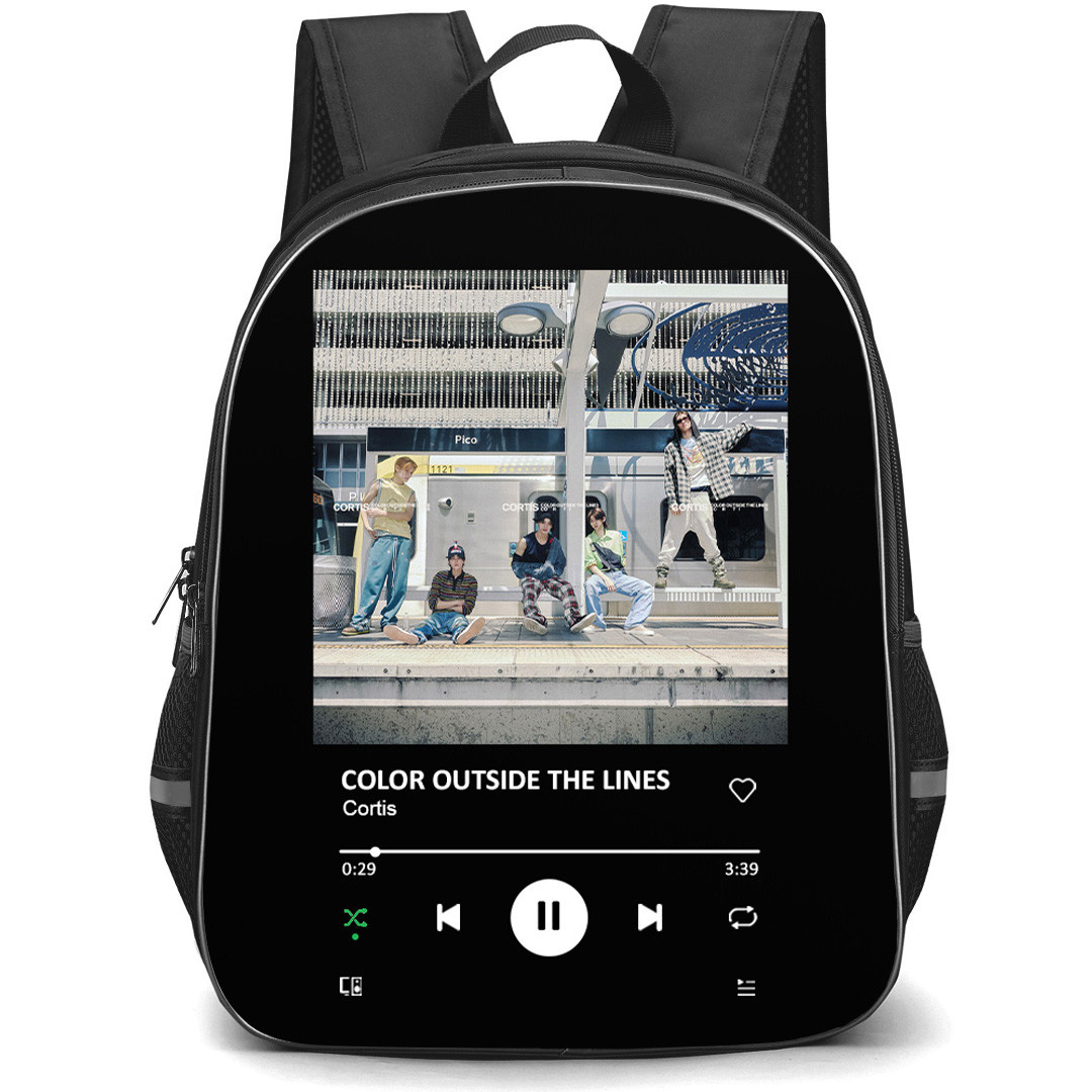 Cortis Backpack School Bag StudentPack - Cortis COLOR OUTSIDE THE LINES Album Cover Spotify Library Poster
